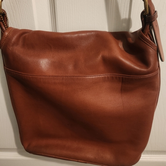 EUC Vintage Coach British Tan Leather Whittney Shoulder Bag - Picture 5 of 8